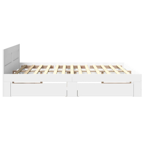 vidaXL Bed Frame with Headboard without Mattress White 200x200 cm