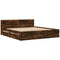 vidaXL Bed Frame with Headboard without Mattress Smoked Oak 180x200 cm Super King