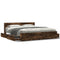 vidaXL Bed Frame with Headboard without Mattress Smoked Oak 180x200 cm Super King