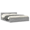 vidaXL Bed Frame with Headboard without Mattress Grey Sonoma 180x200 cm Super King