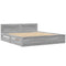 vidaXL Bed Frame with Headboard without Mattress Grey Sonoma 180x200 cm Super King