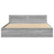 vidaXL Bed Frame with Headboard without Mattress Grey Sonoma 180x200 cm Super King