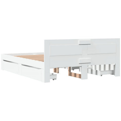 vidaXL Bed Frame with Headboard without Mattress White 160x200 cm