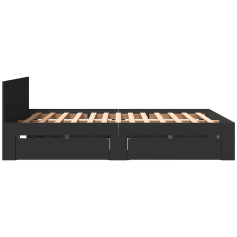 vidaXL Bed Frame with Headboard without Mattress Black 160x200 cm