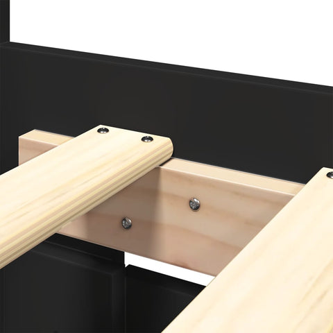 vidaXL Bed Frame with Headboard without Mattress Black 160x200 cm