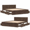 vidaXL Bed Frame with Headboard without Mattress Brown Oak 160x200 cm