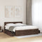 vidaXL Bed Frame with Headboard without Mattress Brown Oak 160x200 cm