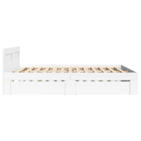 vidaXL Bed Frame with Headboard without Mattress White 140x200 cm