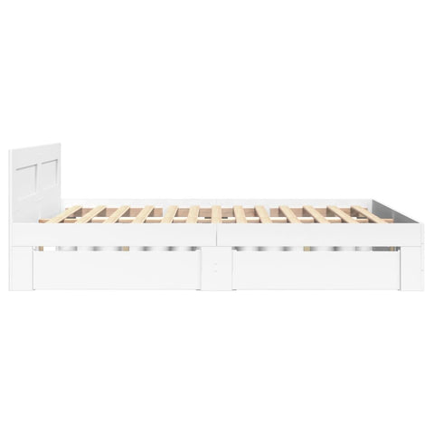 vidaXL Bed Frame with Headboard without Mattress White 120x200 cm