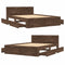 vidaXL Bed Frame with Headboard without Mattress Brown Oak 120x200 cm
