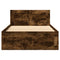 vidaXL Bed Frame with Headboard without Mattress Smoked Oak 100x200 cm