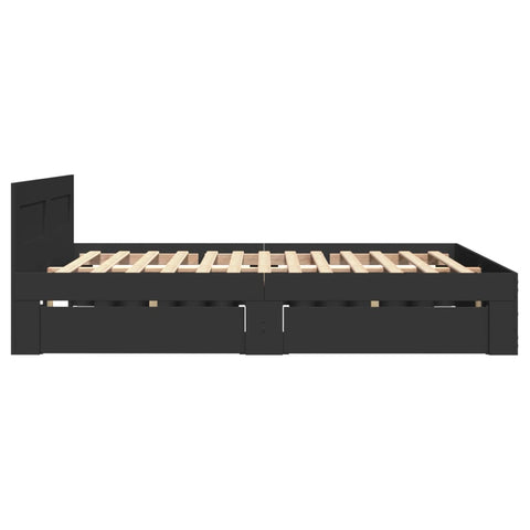 vidaXL Bed Frame with Headboard without Mattress Black 120x190 cm Small Double