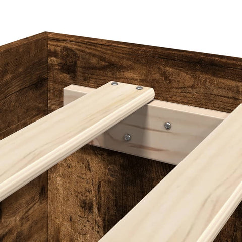 vidaXL Bed Frame with Headboard without Mattress Smoked Oak 120x190 cm Small Double