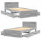 vidaXL Bed Frame with Headboard without Mattress Grey Sonoma 90x190 cm Single