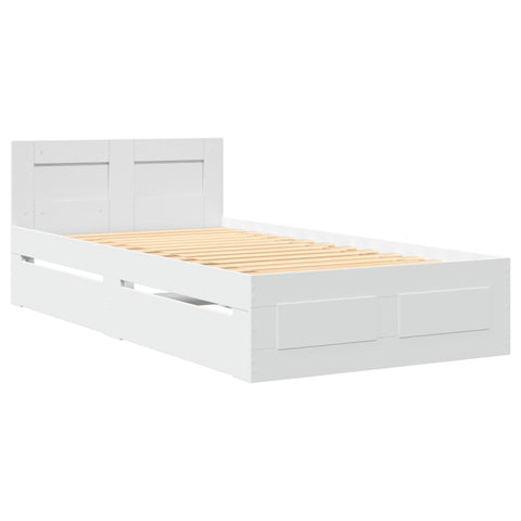 vidaXL Bed Frame with Headboard without Mattress White 75x190 cm Small Single