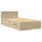 vidaXL Bed Frame with Headboard without Mattress Sonoma Oak 75x190 cm Small Single