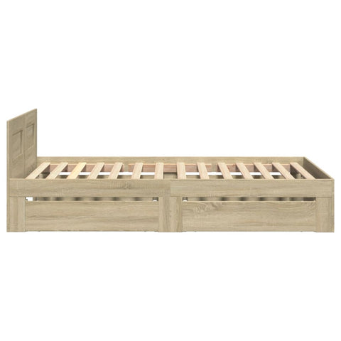 vidaXL Bed Frame with Headboard without Mattress Sonoma Oak 75x190 cm Small Single