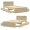vidaXL Bed Frame with Headboard without Mattress Sonoma Oak 75x190 cm Small Single