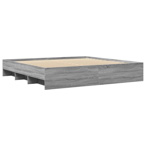 vidaXL Bed Frame without Mattress Grey Sonoma 180x200 cm Super King Engineered Wood
