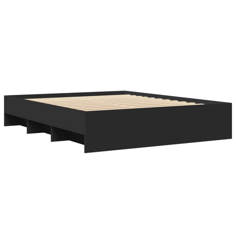 vidaXL Bed Frame without Mattress Black 150x200 cm King Size Engineered Wood