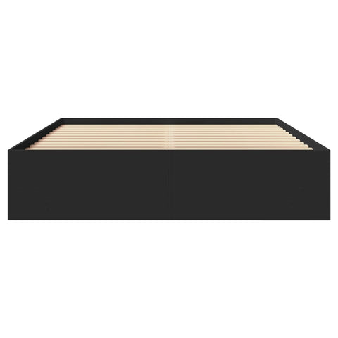 vidaXL Bed Frame without Mattress Black 150x200 cm King Size Engineered Wood