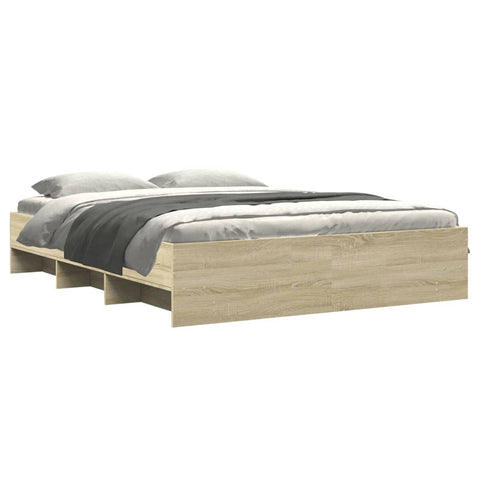vidaXL Bed Frame without Mattress Sonoma Oak 150x200 cm King Size Engineered Wood