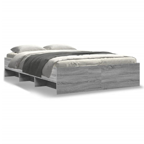 vidaXL Bed Frame without Mattress Grey Sonoma 140x200 cm Engineered Wood