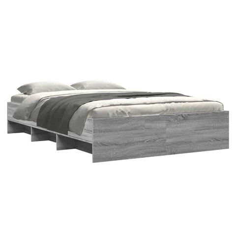 vidaXL Bed Frame without Mattress Grey Sonoma 140x200 cm Engineered Wood