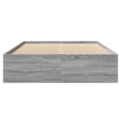 vidaXL Bed Frame without Mattress Grey Sonoma 140x200 cm Engineered Wood