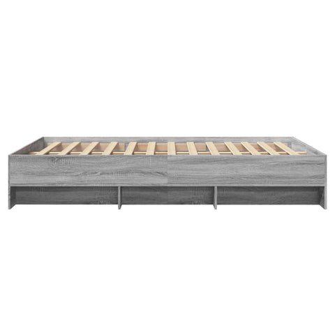 vidaXL Bed Frame without Mattress Grey Sonoma 140x200 cm Engineered Wood