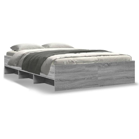 vidaXL Bed Frame without Mattress Grey Sonoma 120x200 cm Engineered Wood