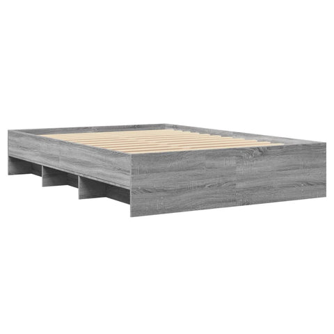 vidaXL Bed Frame without Mattress Grey Sonoma 120x200 cm Engineered Wood