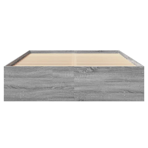 vidaXL Bed Frame without Mattress Grey Sonoma 120x200 cm Engineered Wood