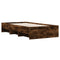 vidaXL Bed Frame without Mattress Smoked Oak 100x200 cm Engineered Wood