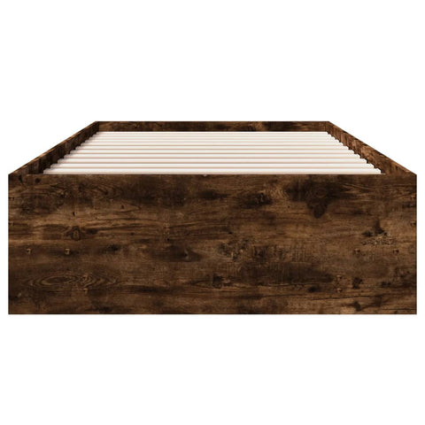 vidaXL Bed Frame without Mattress Smoked Oak 100x200 cm Engineered Wood