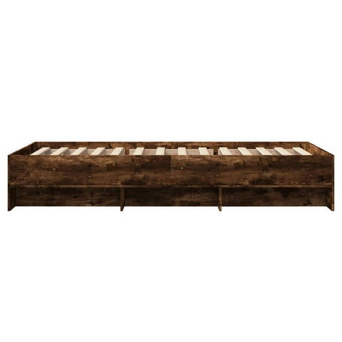 vidaXL Bed Frame without Mattress Smoked Oak 100x200 cm Engineered Wood