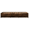 vidaXL Bed Frame without Mattress Smoked Oak 100x200 cm Engineered Wood