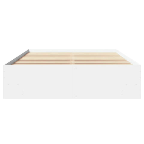 vidaXL Bed Frame without Mattress White 140x190 cm Engineered Wood
