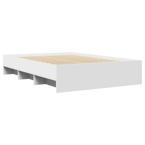 vidaXL Bed Frame without Mattress White 140x190 cm Engineered Wood