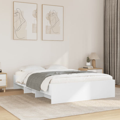 vidaXL Bed Frame without Mattress White 140x190 cm Engineered Wood