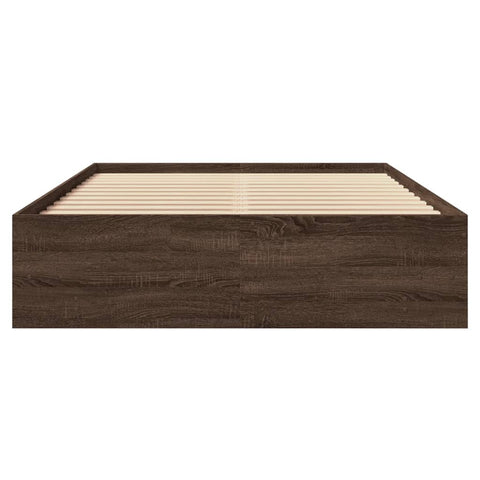 vidaXL Bed Frame without Mattress Brown Oak 140x190 cm Engineered Wood