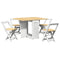 vidaXL 5 Piece Butterfly Dining Set Corona Foldable White Pinewood