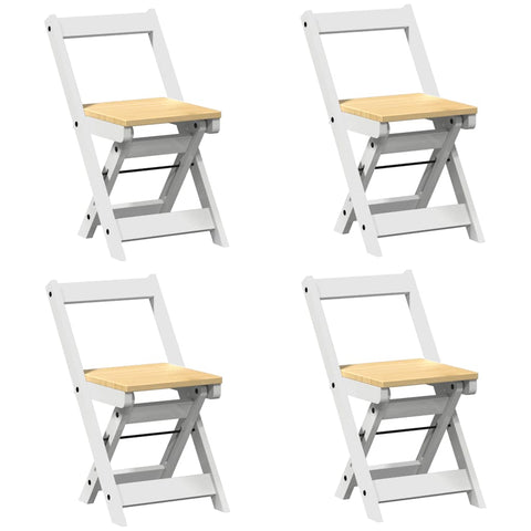 vidaXL 5 Piece Butterfly Dining Set Corona Foldable White Pinewood