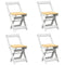 vidaXL 5 Piece Butterfly Dining Set Corona Foldable White Pinewood