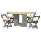 vidaXL 5 Piece Butterfly Dining Set Corona Foldable Grey Pinewood