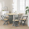 vidaXL 5 Piece Butterfly Dining Set Corona Foldable Grey Pinewood