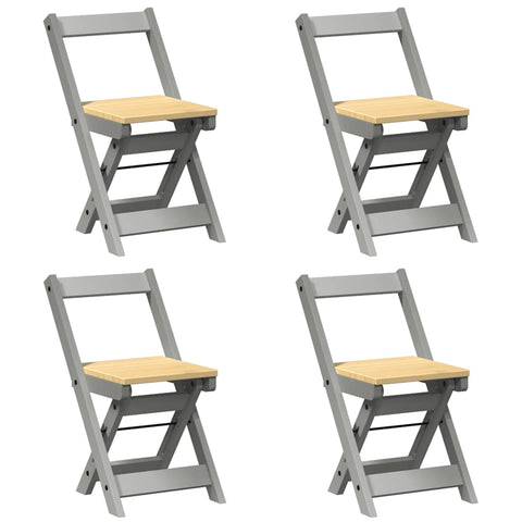 vidaXL 5 Piece Butterfly Dining Set Corona Foldable Grey Pinewood