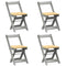 vidaXL 5 Piece Butterfly Dining Set Corona Foldable Grey Pinewood