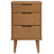 vidaXL Bedside Cabinet MOLDE Brown 40x35x65 cm Solid Wood Pine