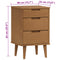 vidaXL Bedside Cabinet MOLDE Brown 40x35x65 cm Solid Wood Pine